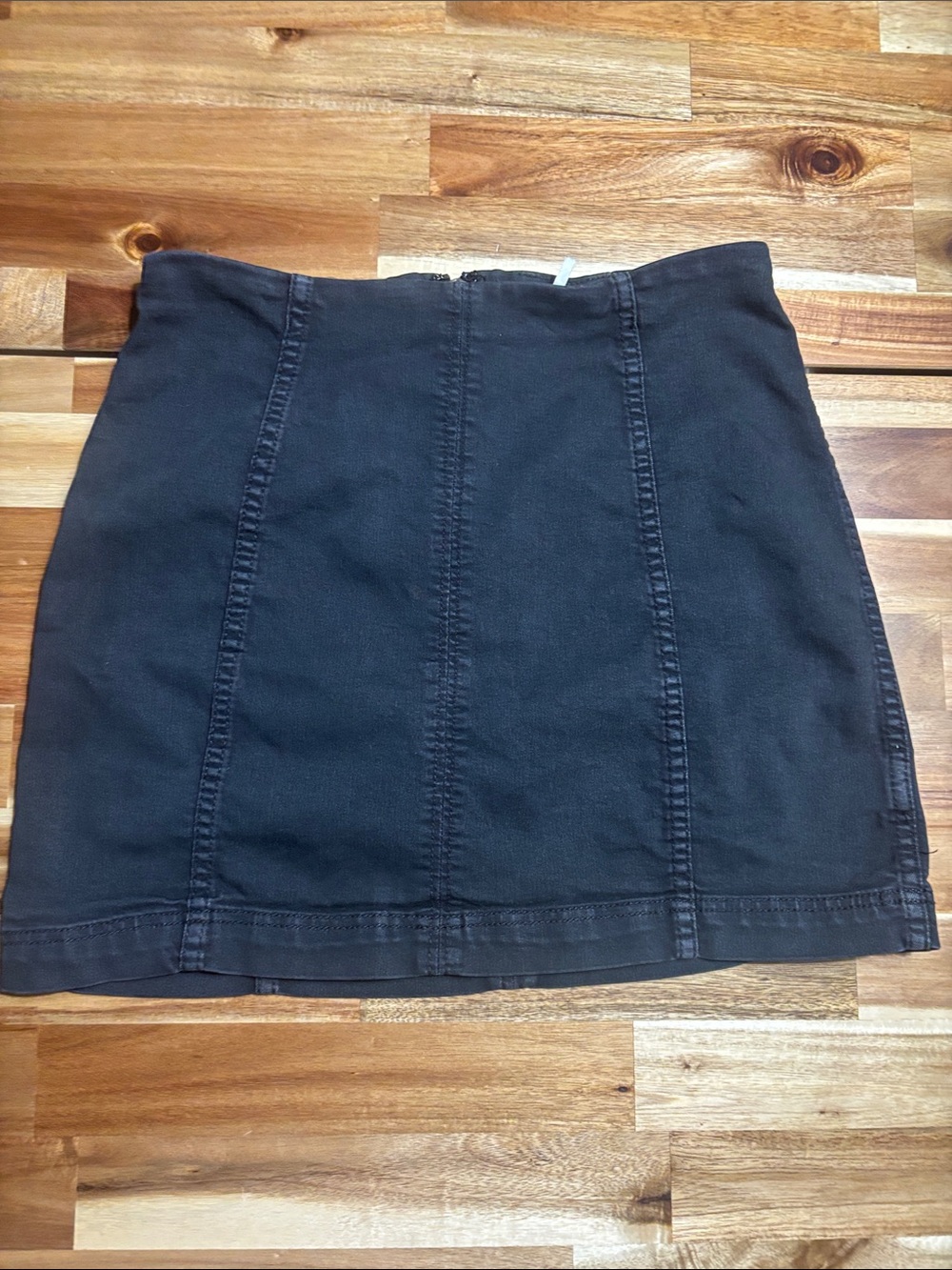 Free People Black Paneled Mini Skirt